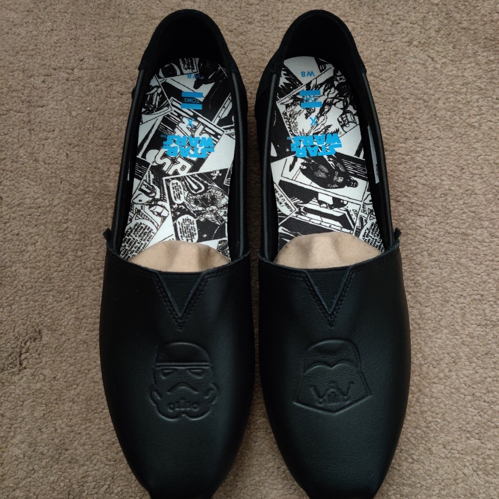 Toms classic Leather Darth Vader Emboss slip on